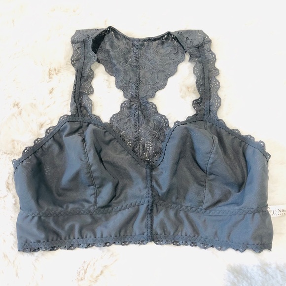Bralette Gray Lace Racerback - Picture 5 of 7